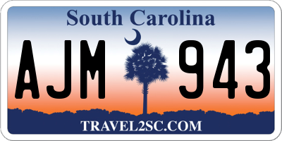 SC license plate AJM943