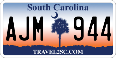 SC license plate AJM944