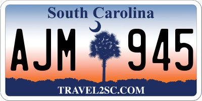 SC license plate AJM945