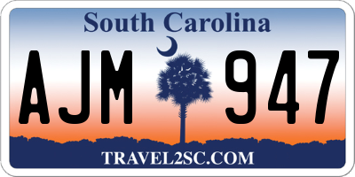 SC license plate AJM947