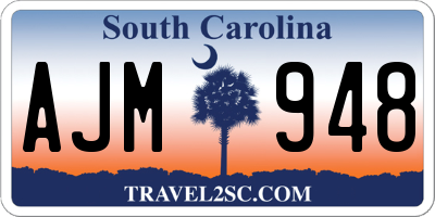 SC license plate AJM948
