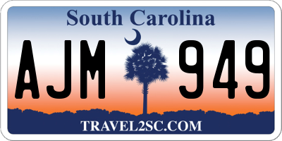 SC license plate AJM949