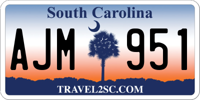 SC license plate AJM951