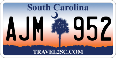 SC license plate AJM952