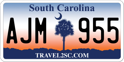 SC license plate AJM955