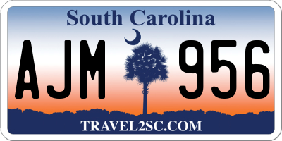 SC license plate AJM956