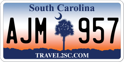SC license plate AJM957