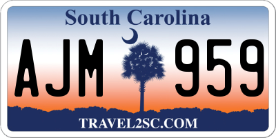 SC license plate AJM959