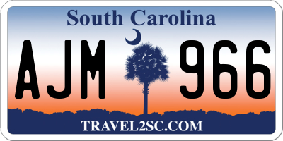SC license plate AJM966