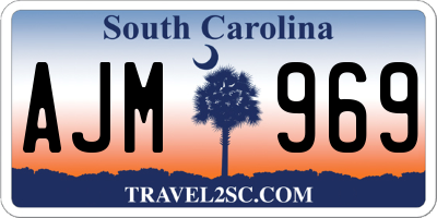 SC license plate AJM969