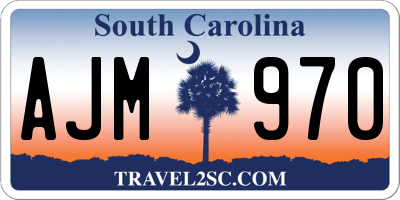SC license plate AJM970