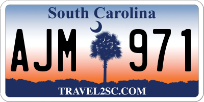 SC license plate AJM971