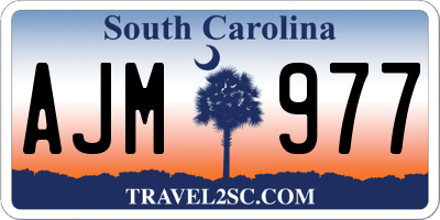 SC license plate AJM977