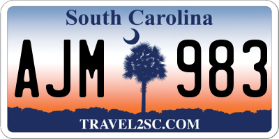 SC license plate AJM983