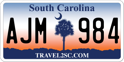 SC license plate AJM984