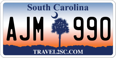 SC license plate AJM990