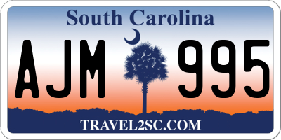 SC license plate AJM995