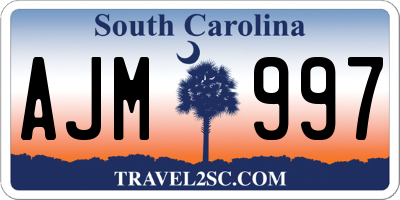 SC license plate AJM997