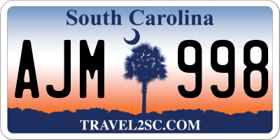 SC license plate AJM998