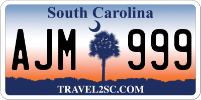 SC license plate AJM999