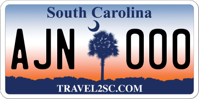 SC license plate AJN000