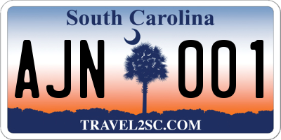SC license plate AJN001