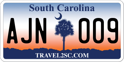 SC license plate AJN009