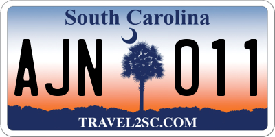 SC license plate AJN011