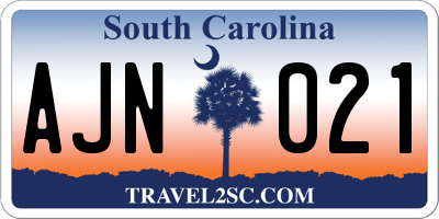 SC license plate AJN021