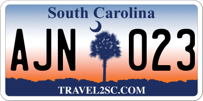 SC license plate AJN023
