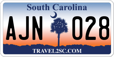 SC license plate AJN028
