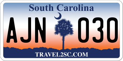 SC license plate AJN030