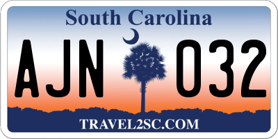 SC license plate AJN032