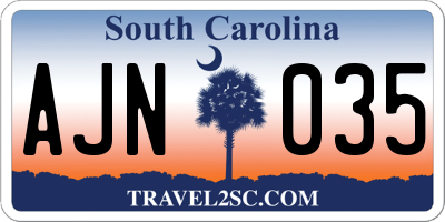 SC license plate AJN035