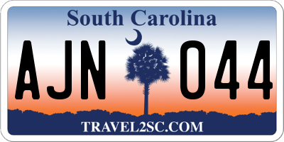 SC license plate AJN044