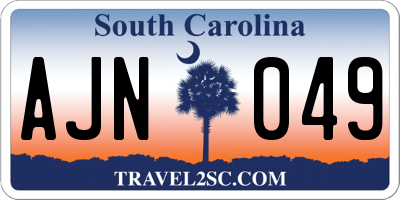 SC license plate AJN049
