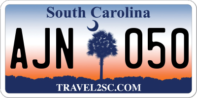 SC license plate AJN050