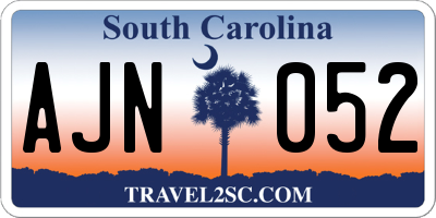 SC license plate AJN052