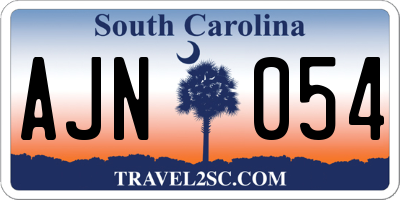 SC license plate AJN054