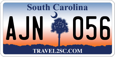 SC license plate AJN056
