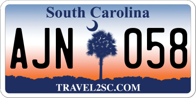 SC license plate AJN058