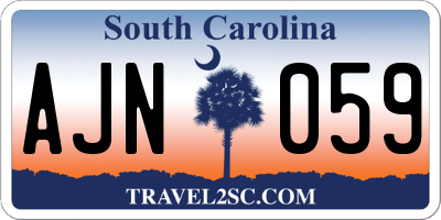 SC license plate AJN059