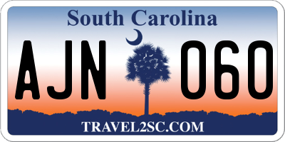 SC license plate AJN060