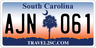 SC license plate AJN061
