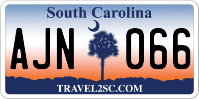 SC license plate AJN066