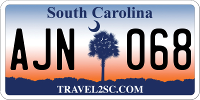 SC license plate AJN068