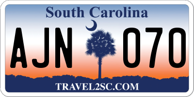 SC license plate AJN070