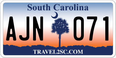 SC license plate AJN071