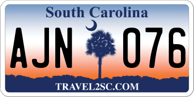 SC license plate AJN076