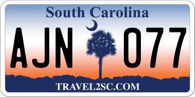 SC license plate AJN077